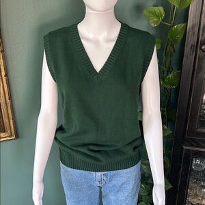 Green V-Neck Sweater Vest